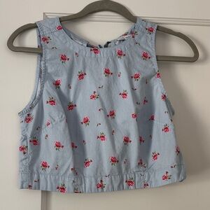 Floral Blue Crop Top